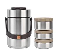 Thermos pour déjeuner pour aliments chauds, récipients de conservation au chaud empilables portables à 3 couches boîtes à lunch en acier inoxydable pot alimentaire isolé sous vide (couleur en acier