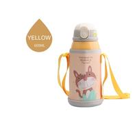 Thermos Pour Enfants De 600ml, Grande Capacité, Pour Bébé, Nouvelle Ventouse, Sangle En Acier Inoxydable, Bouilloire, Bouteille D'eau, Tasse Isolée