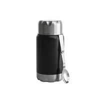 Thermos pour le déjeuner avec marque cuillère pliante, acier inoxydable/cuivre, 0,6 l, diamètre 9 x 20 cm, noir To Go / Sagaform
