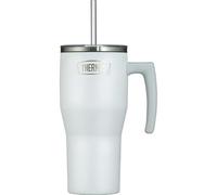 Thermos – Grand gobelet isotherme – anse et paille – 0,85 l – Blanc