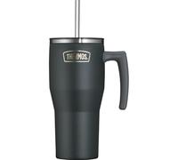 Grand Gobelet Isotherme avec anse et paille Thermos 0,85 l - Noir