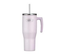Thermos REFRESHING SERIES - Gobelet isotherme - 1,1 l - Lavande mat - Gobelet avec paille et poignée - Pour les déplacements, le travail ou la maison - En acier inoxydable - Double paroi neutre au