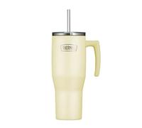 Thermos REFRESHING SERIES - Gobelet isotherme - 1,1 l - Vanille mat - Avec paille et poignée - Pour les déplacements, le travail ou la maison - En acier inoxydable à double paroi - Sans goût