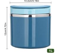 Thermos repas 1000ml inox - soupe chaude portable - boîte alimentaire grand format