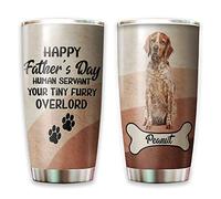 Thermos Réutilisable Gobelet De Voyage Gobelet De Café Pour Papa Ami Maman 590 Ml Chien Personnalisé - Pour Hommes Bonne Fête Des Pères À Votre Serviteur Humain, Votre Épagneul Breton