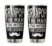 Thermos Réutilisable Gobelet De Voyage Mug Isotherme Pour Papa Maman Ami 590 Ml Grand-Père, L'Homme, Le Mythe, La Légende - Meilleure Tasse À Café Grand-Père, Cadeau De Voyage