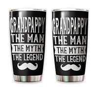 Thermos Réutilisable Gobelet De Voyage Tasse De Voyage Isolée Pour Noël Papa Maman 590 Ml Grand-Père : L'Homme, Le Mythe, La Légende - Meilleure Tasse À Café Grand-Père - Cadeau Amusant