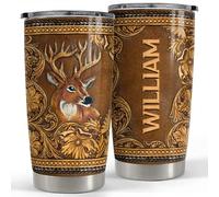 Thermos Réutilisable Tasse À Boire Isotherme Avec Paille Et Couvercle Gobelet De Café Pour Papa Collègue Maman 590 Ml Gobelet Isotherme Personnalisé Avec Motif Cerf Et Nom Personnalisable