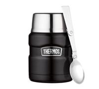 Thermos Stainless King Récipient alimentaire isotherme en acier inoxydable, Acier inoxydable, Noir mat, 0,47 Liter