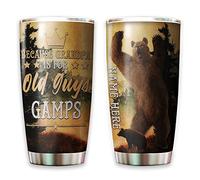 Thermos Tasse À Boire Isotherme Gobelet De Café Pour Ami Papa Noël 590 Ml Parce Que Papi, C'Est Pour Les Vieux ! Tasse Gamps Pour La Fête Des Pères - Promu Grand-Père Pour Être Amoureux Des Ours