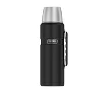 THERMOS Thermos King en acier inoxydable, acier inoxydable noir 1,2 L, bouteille isotherme avec gobelet 4003.232.120 Passe au lave-vaisselle, thermos garde au chaud 24 heures au froid pendant 24 heures, sans BPA