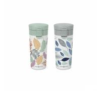 ThermoSport Lot de 12 Tasses isothermes avec Couvercle Feuilles 360 ML