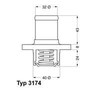 Thermostat 3174.89D BorgWarner (Wahler) pour RENAULT CLIO I KANGOO TWINGO I