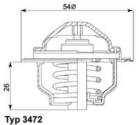 Thermostat 3472.87D BorgWarner (Wahler) pour AUDI SEAT VW SKODA MITSUBISHI