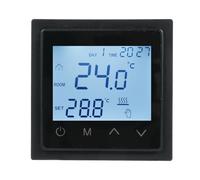 Thermostat à affichage numérique intelligent 16A Contrôleur de température de chauffage au sol avec écran tactile LED Capteur de température Commutation de température 85 265V (Noir)