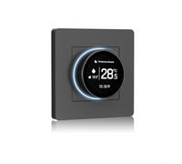 Thermostat à bouton intelligent pour chauffage au sol et chaudière à gaz, écran Tft rond de 4,6 cm avec verre trempé, contrôleur de température programmable, blanc (Noir-GC)