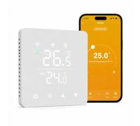 Thermostat Chauffage électrique Connecté avec Capteurs Externe Programmable | Tuya Thermostat d’Ambiance pour Plancher Chauffant électrique Encastrable,Voix et Télécommande Alexa/Google Home,16A,Blanc