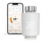 Thermostat Connecté et Intelligent, Thermostat de Radiateur sans Fil, Appli ou Commande Vocale, Compatible avec Alexa et Google Home, Écran LED, Nécessite Un Hub Zigbee 3.0, Programmable (Pack de 1)