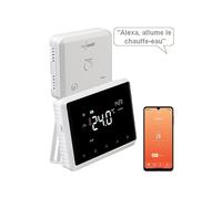 Thermostat connecté pour chaudière à gaz et chauffe-eau - REVOLT - Contrôle vocal - Blanc