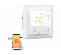 Thermostat connecté pour chauffage au sol avec capteur externe, blanc - Revolt