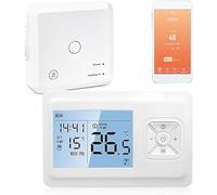 Thermostat Connecté sans Fil, Thermostat Chaudiere Gaz, Thermostats Connecté Intelligent WiFi, Thermostats WiFi avec Écran LED Tactile,Commande Vocale et Distance, Compatible avec Alexa et Google Home