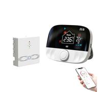 Thermostat Connecté sans Fil, Thermostat Connectés WiFi et Intelligent Économe en Énergie, Thermostat Connecté Chaudiere Gaz Programmable, Thermostat sans Fil Compatible avecAlexa, Google