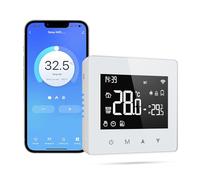 Thermostat Connecté, Thermostat Sans Fil, Compatible avec Alexa et Google Home, Thermostats Chaudiere Gaz, Thermostats Connecte Intelligent WiFi avec Écran LED Tactile, Commande Vocale et Distance (B)