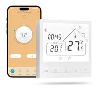 Thermostat Connecté Tuya, Thermostat WiFi pour Chaudière/Chauffage électrique au Sol, Compatible avec Amazon Alexa et Google Home, Voix et Télécommande (Chaudière Murale WiFi 3A)