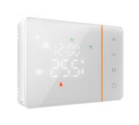 Thermostat Connecté WiFi à Piles pour Chaudière Gaz, Blanc, Thermostat d’Ambiance Programmable Hebdomadaire, Écran Tactile, Contrôle Via APP Tuya Smart Life, Montage Mural ou Encastré