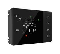 Thermostat Connecté WiFi à Piles pour Chaudière Gaz, Noir, Thermostat d’Ambiance Programmable Hebdomadaire, Écran Tactile, Contrôle Via APP Tuya Smart Life, Montage Mural ou Encastré