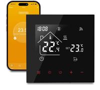 Thermostat Connecté WiFi Maison Connectée Thermostat pour Plancher Chauffant à Eau Thermostats d'ambiance Programmables ,3A,Noir