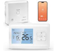 Thermostat Connecté WiFi sans Fil, Thermostat Connecte et Intelligent WiFi, Programmable Thermostats Chaudiere Gaz, Contrôle à Distance Compatible avec Alexa et Google Home (A)