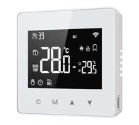 Thermostat Connecté WiFi,Thermostat Chaudiere Gaz a Pile Ou USB,Chaudière Gaz,Compatible avec Alexa et Google Home,Voix et Télécommande,Thermostats D'ambiance Programmable (Blanc)
