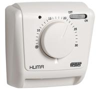 VEMER VE021200 KLIMA SI - Thermostat Mécanique à Membrane de Gaz avec Interrupteur On/Off et voyant Lumineux, Fonction Chauffage/Climatisation, Blanc