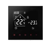 Thermostat d'ambiance numérique - Écran LED - Écran tactile - Régulateur de température programmable hebdomadaire - Pour chauffage de chaudière, chauffage au sol (noir - Chauffage de chaudière 3 A)