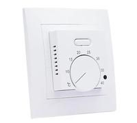 Thermostat D'ambiance pour Chauffage Au Sol, Thermostat de Chauffage Mécanique 230V 16A, Régulateur de Température Encastré avec Capteur 3 m, Thermostat Chauffage Au Sol avec Commande Rotative
