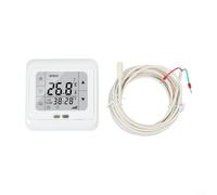 Thermostat d'ambiance programmable 6 périodes horaire hebdomadaire | Système à double capteur, sonde intérieure et extérieure au sol, contrôle précis de la température pour tapis électriques