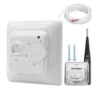 Thermostat D'ambiance, Thermostat Mecanique avec Capteur Et Stylo De Test, 230v 16a Thermostats De Chauffage, Encastré Thermostats Plancher pour Le Contrôle des Appareils De Chauffage Électrique