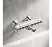 HANSA HANSAMICRA Mitigeur de bain et douche, débit éco, saillie : 159 mm, 58162171, Couleur: chrome