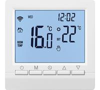 Thermostat de chaudière intelligent Contrôleur de chaudière filaire fonctionnant sur piles avec écran numérique LCD Bouton tactile rétroéclairé Thermostat mural à économie d'énergie programmable 5+2 s