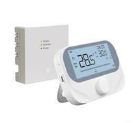 Thermostat de chaudière RF sans fil compatible avec contrôleur de température ambiante intelligent et programmable avec bouton rotatif, écran LCD pour système de chauffage au gaz