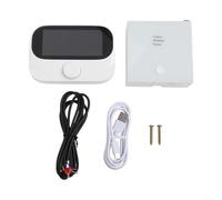 Thermostat de chaudière RF sans fil pour application intelligente Tuya, contrôleur de température ambiante programmable avec bouton rotatif, grand écran LCD affichant l'humidité et la météo, blanc
