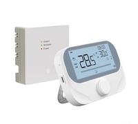 Thermostat de chaudière RF sans fil pour Tuya Smart, contrôleur de température ambiante programmable avec bouton rotatif, écran LCD, minuterie, fonction mémoire, interrupteur Celsius/Fahrenheit, blanc