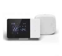 Thermostat de chaudière sans fil monté compatible avec écosystème, mode chauffage/refroidissement, grand écran LED, verrouillage enfant et protection anti-gel, sans câblage (avec WiFi)