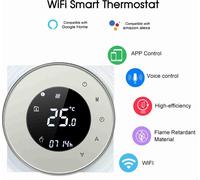 Thermostat de chauffage programmable pour chaudière à gaz Contrôleur de température à contact sec Écran tactile LCD avec rétroéclairagevocale Compatible avec Amazon Echo/ Home/IFTTT