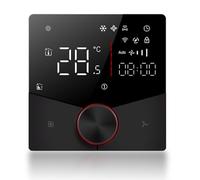 Thermostat de climatiseur WiFi Contrôleur de température de climatisation Centrale programmable Intelligent avec Touches tactiles de Panneau LED pour Bureau à Domicile (Noire)