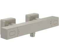 Thermostat de douche Villeroy & Boch Universal Taps & Fittings, robinet de douche avec protection anti-brûlure, mitigeur de douche apparent, rectangulaire, nickelé brossé mat