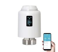 Thermostat de radiateur intelligent pour Zigbee 3.0, vanne thermostatique programmable TRV intelligente avec application et commande vocale pour chauffage domestique (pour Zigbee)