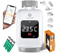 Thermostat de radiateur WiFi blanc - KESSER - Commande par application - Commande vocale - Sécurité enfants