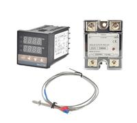 Thermostat de régulateur de température numérique REX-C100, sortie SSR de Type K, relais SSR 40DA, vis K/J M6, sonde de Thermocouple de 1m(Set2 J)